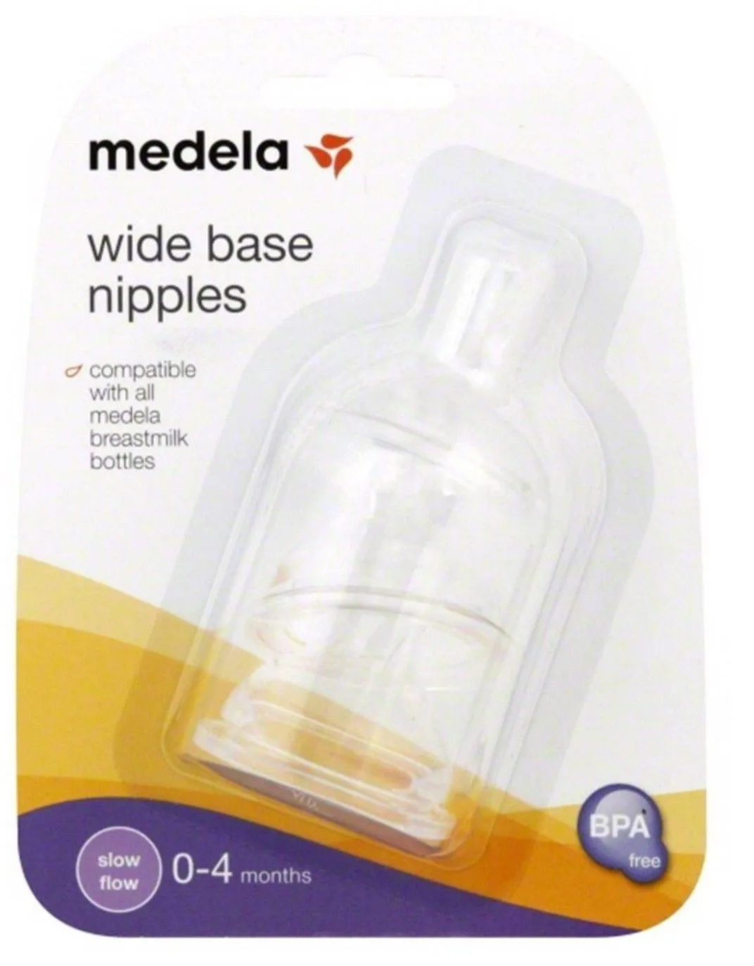 Medela® Wide Base Nipple, Slow Flow (3 Count)