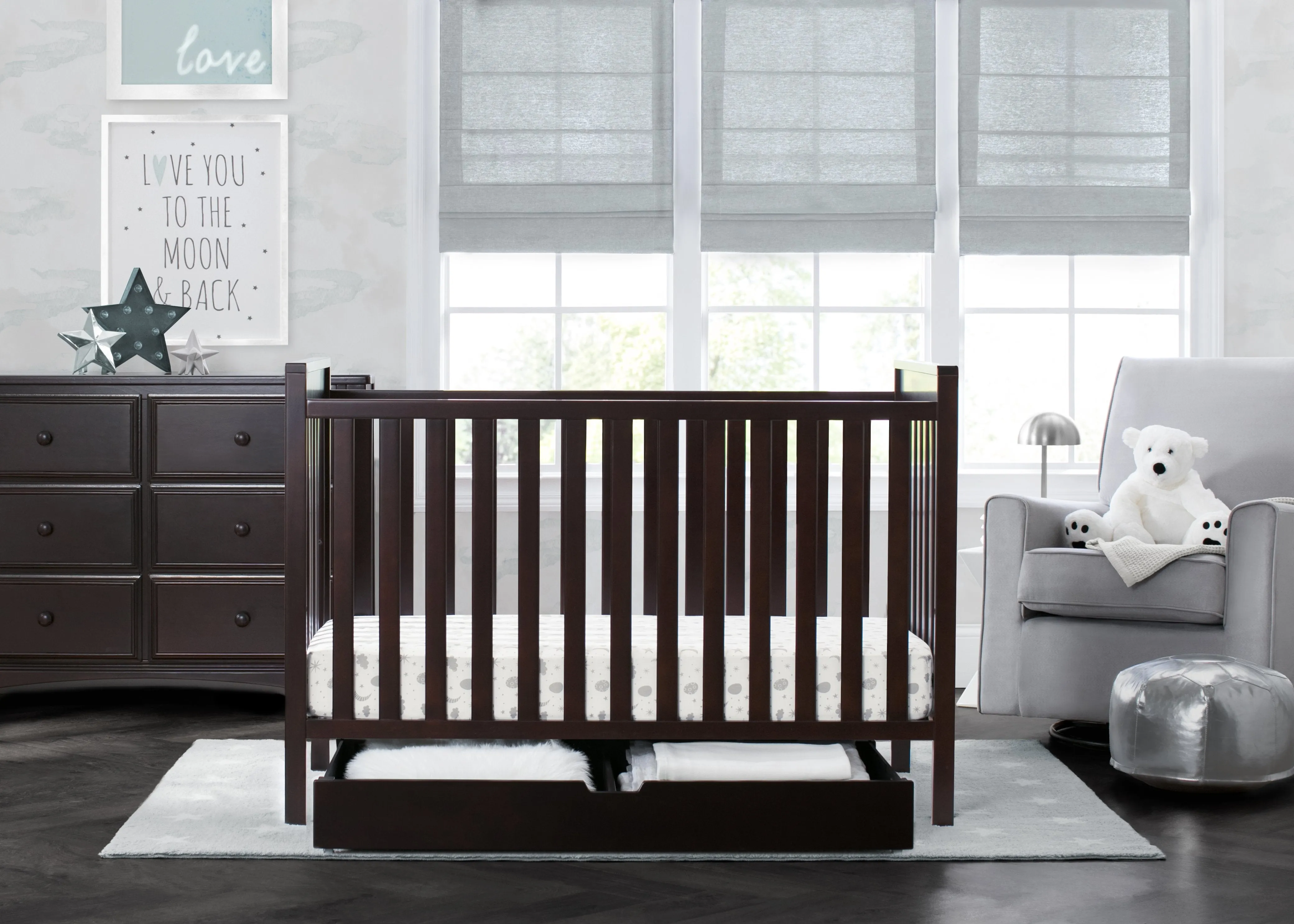 Mercer 6-in-1 Convertible Crib   Under Crib Roll-Out Storage