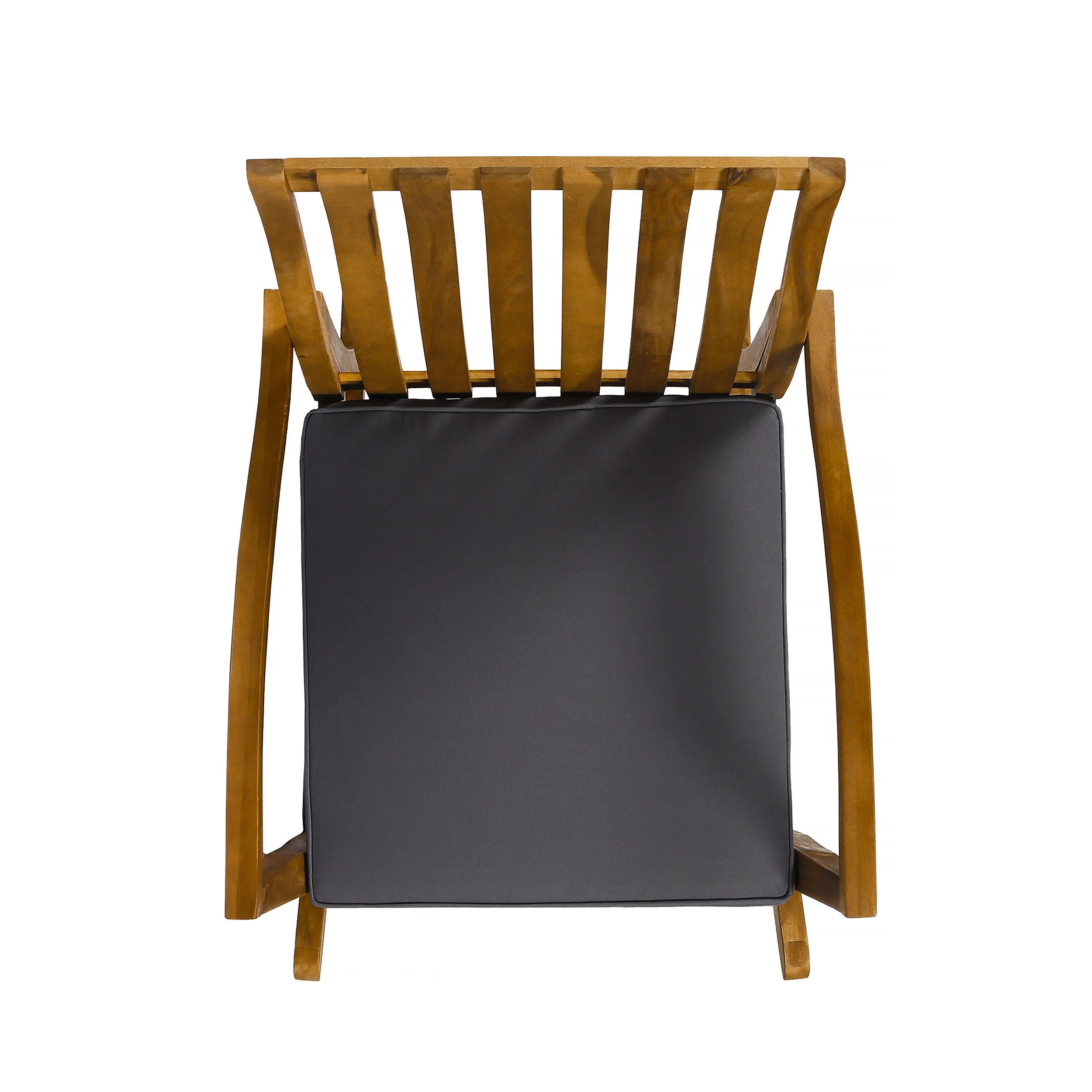 Muriel Outdoor Acacia Wood Rustic Style Rocking Chair with Cushions