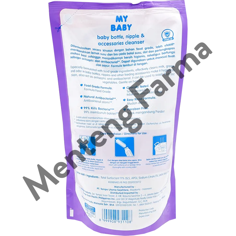 My Baby Bottle Nipple Cleanser Refill 700 mL - Sabun Cuci Botol Bayi