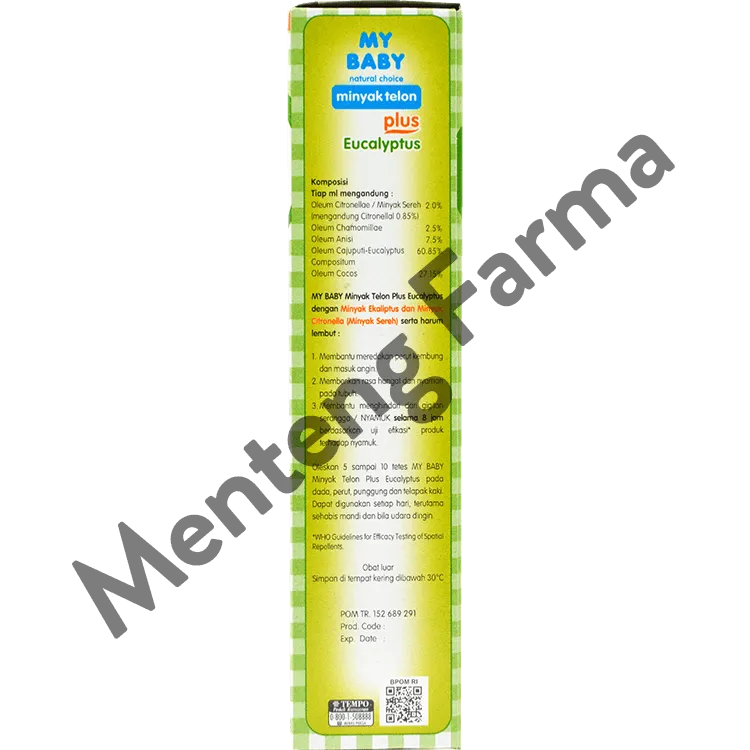 My Baby Minyak Telon Plus 90 ml - Aroma Telon Eucalyptus Anti Nyamuk Hingga 8 Jam
