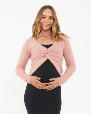 'Nala' Knot Front Knit - Dusty Pink
