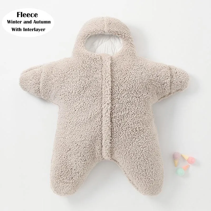 Newborn Starfish Cotton Wrap Blankets for Babies 0-9M
