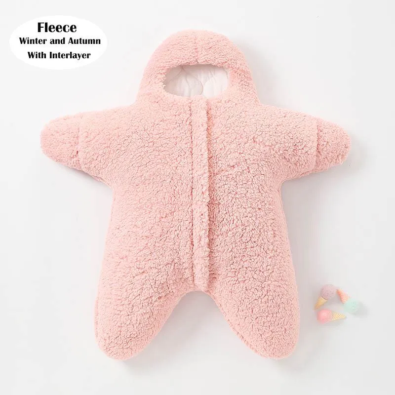 Newborn Starfish Cotton Wrap Blankets for Babies 0-9M