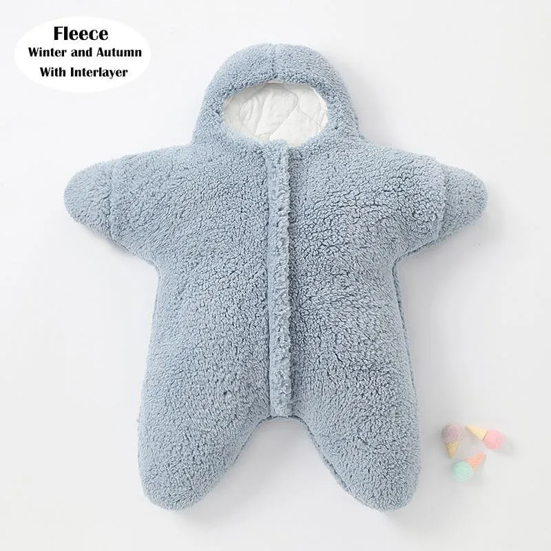 Newborn Starfish Cotton Wrap Blankets for Babies 0-9M
