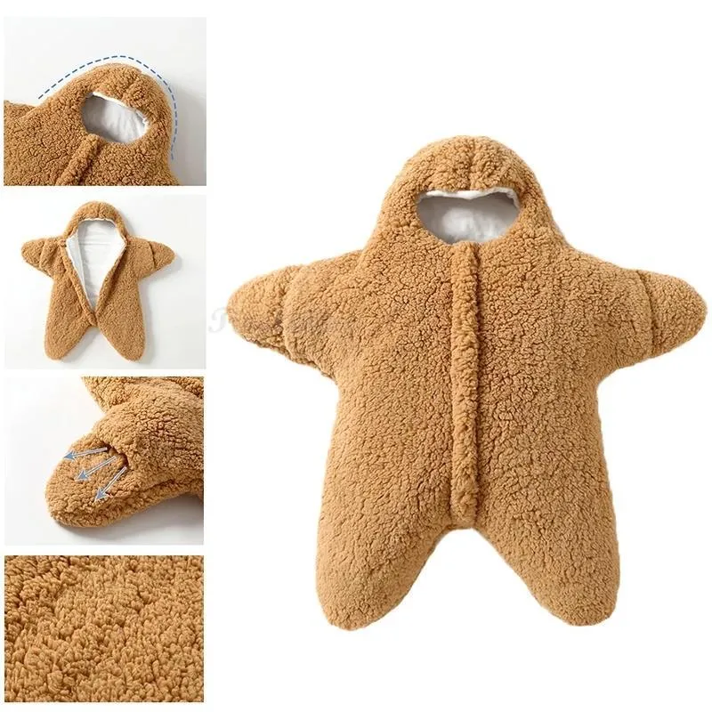 Newborn Starfish Cotton Wrap Blankets for Babies 0-9M