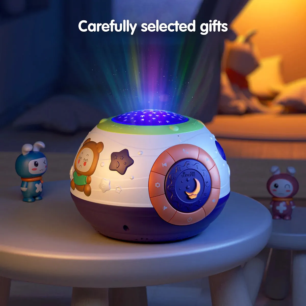 Night light projector toy, star and moon nightlight projector with music white noise machine toys for babies toddler 0 Month 