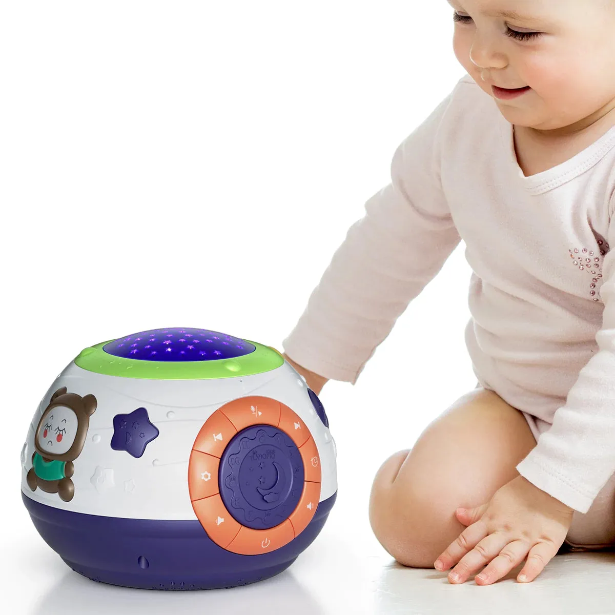 Night light projector toy, star and moon nightlight projector with music white noise machine toys for babies toddler 0 Month 
