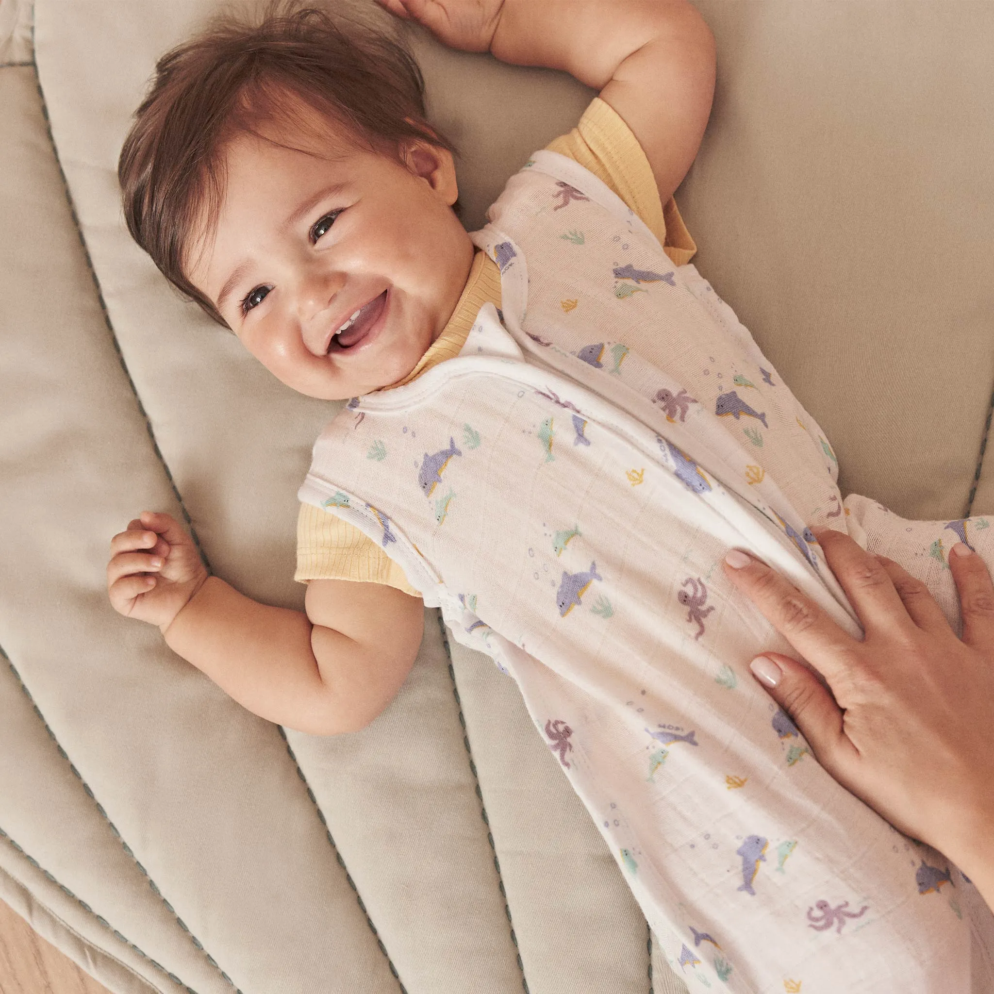 Ocean Muslin Front Opening Sleep Sack 0.5 TOG
