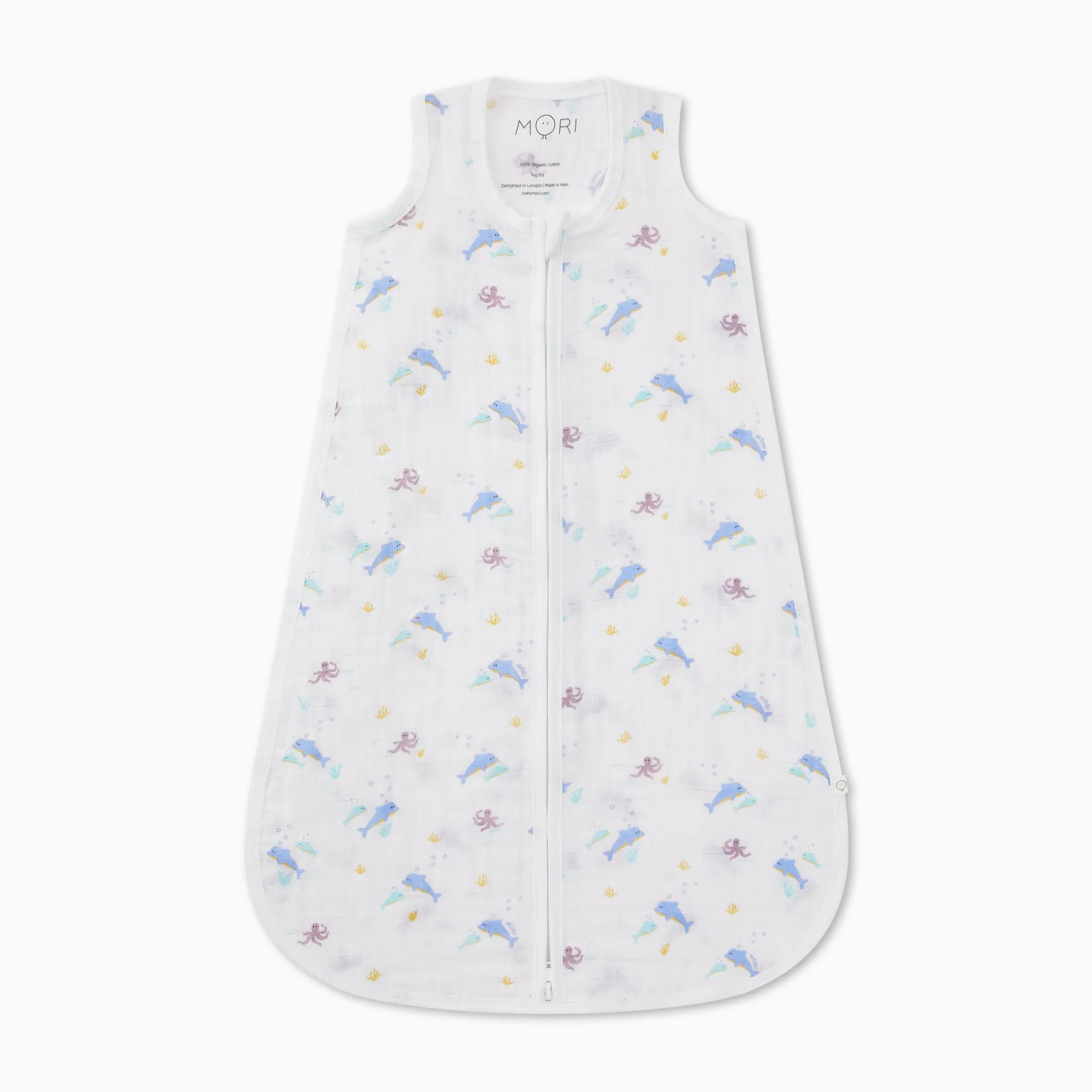 Ocean Muslin Front Opening Sleep Sack 0.5 TOG
