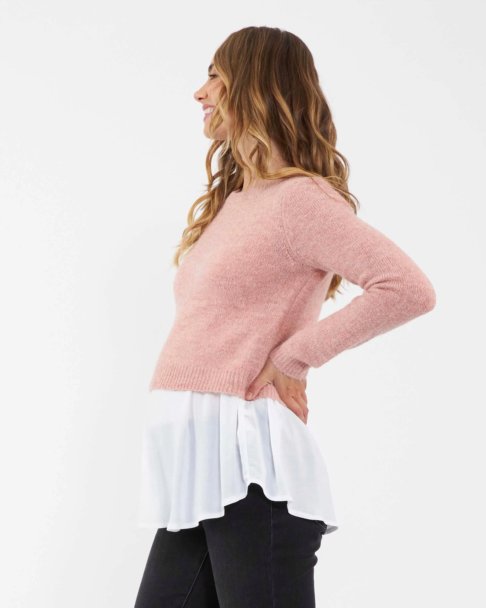 'Patty' Detachable Nursing Knit - Dusty Pink