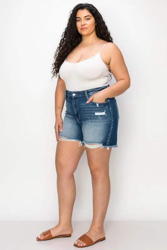 Peyton Plus Size High Rise Stretch Short Jeans
