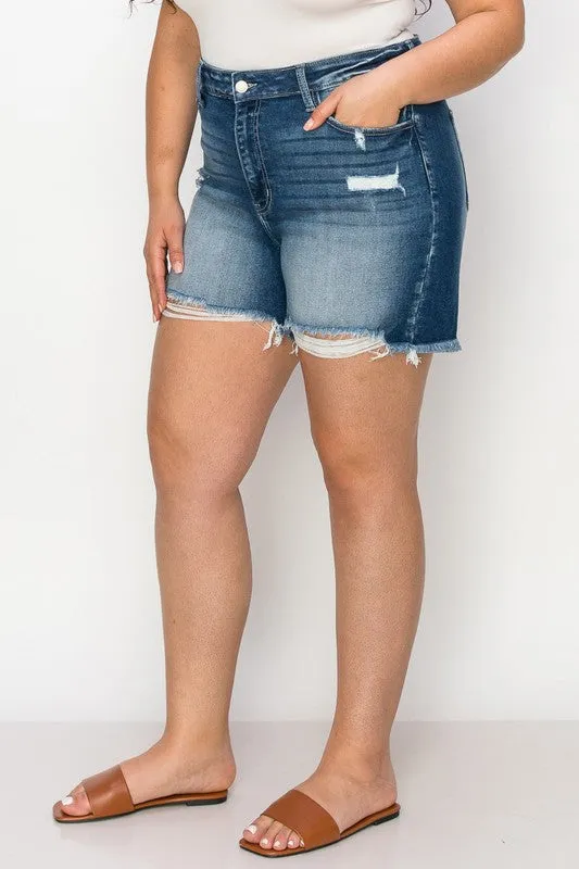 Peyton Plus Size High Rise Stretch Short Jeans