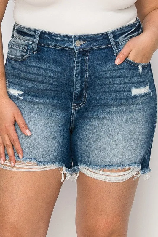 Peyton Plus Size High Rise Stretch Short Jeans