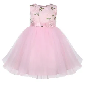 PINK EMBROIDERED TULLE DRESS