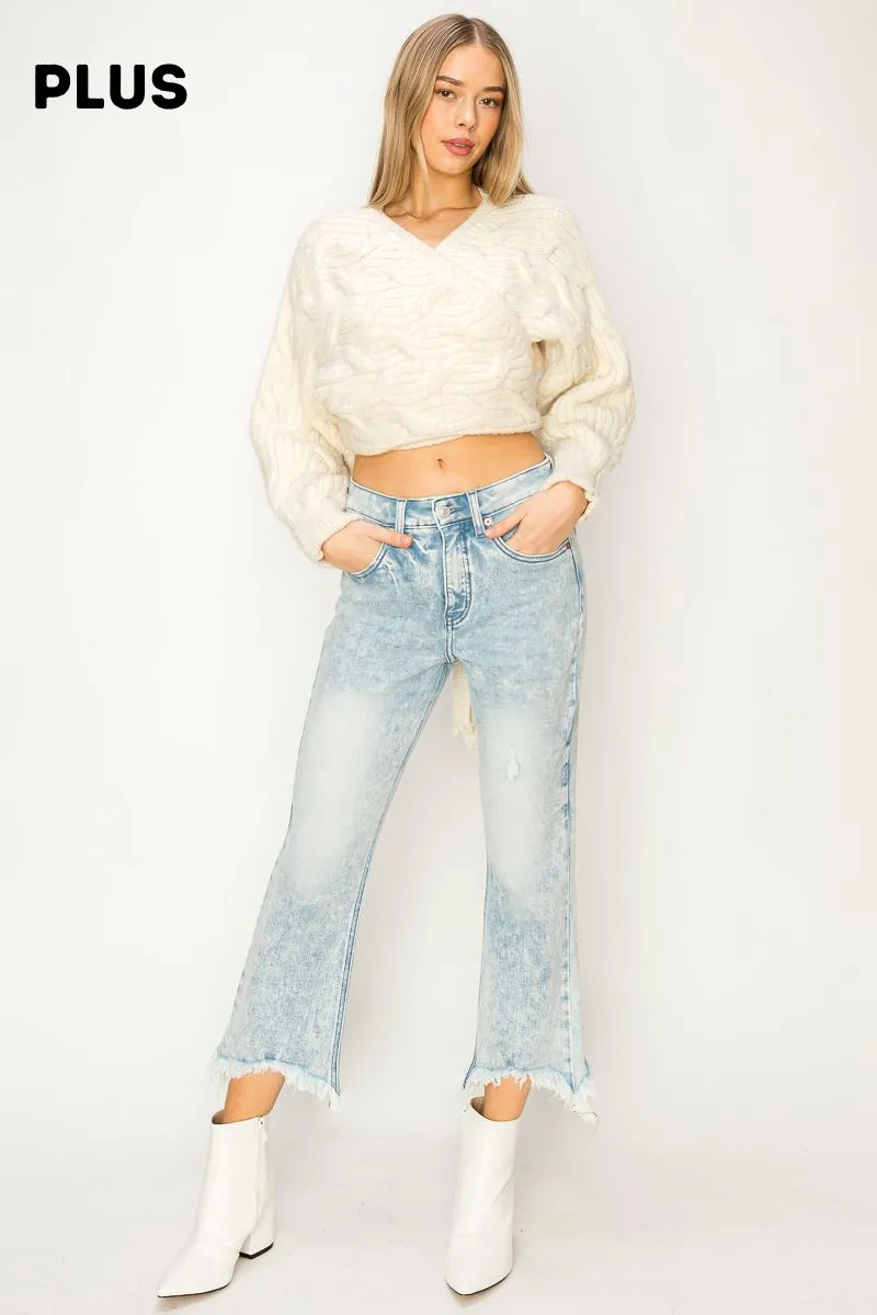 Plus Ava High Rise Crop Flare Jeans