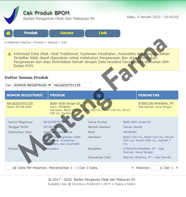 Probaby Bath Anise Oil 230 mL - Sabun Mandi Bayi