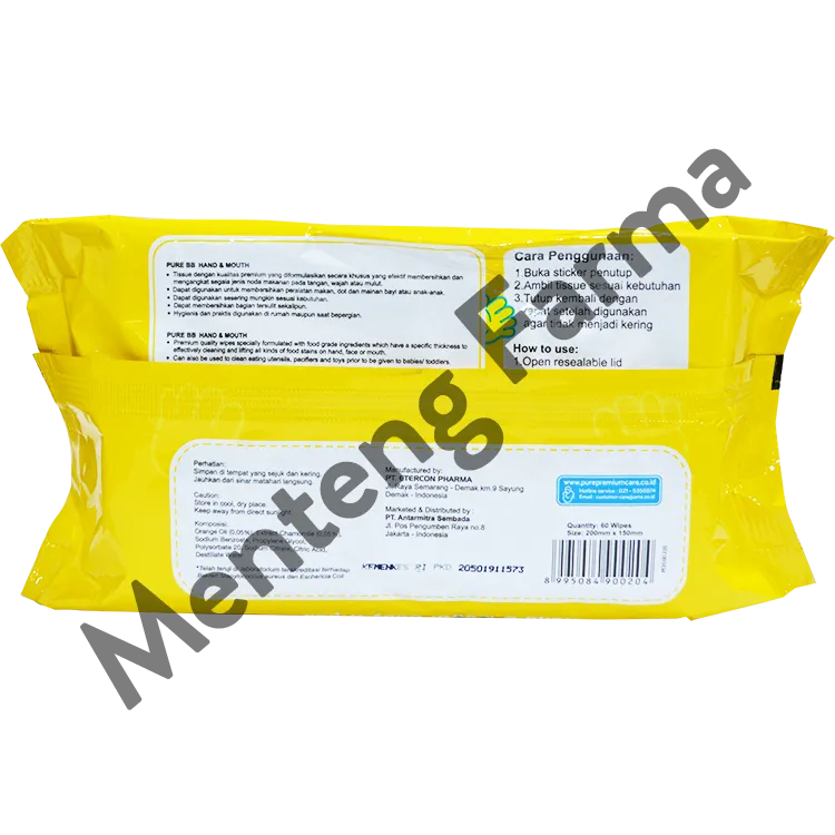 Pure Baby Combo Hand and Mouth Baby Wipes Orange - Tisu Basah Bayi