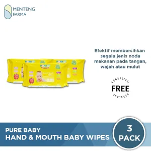 Pure Baby Combo Hand and Mouth Baby Wipes Orange - Tisu Basah Bayi