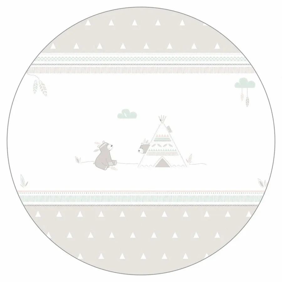 Roba Hexagonal Playpen/ Indibear - White 99 X 114 Cm (W/ Bumper   Wheels With Brakes)