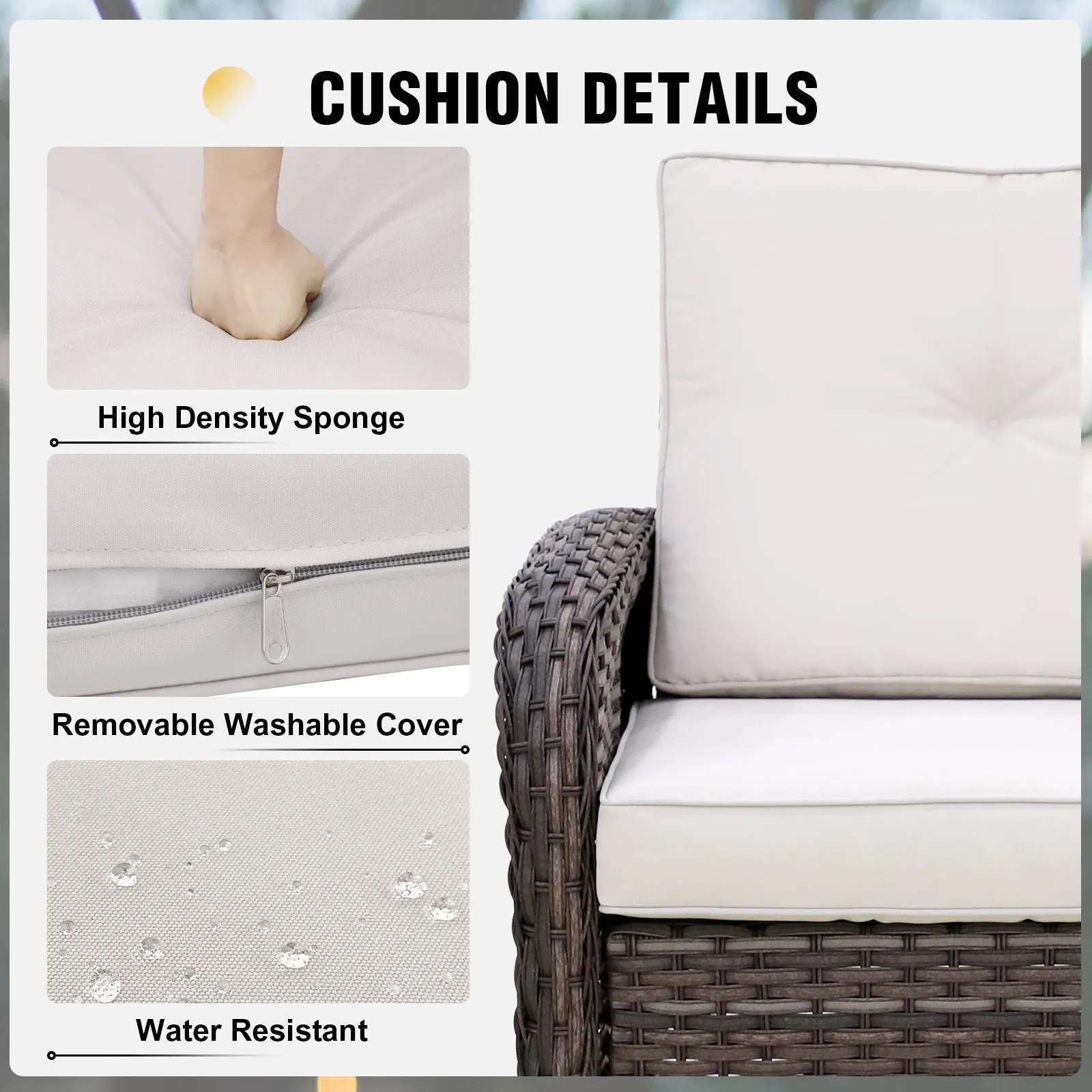 Rustic Veranda Outdoor Patio Chairs, Set of 2, Gray/Beige