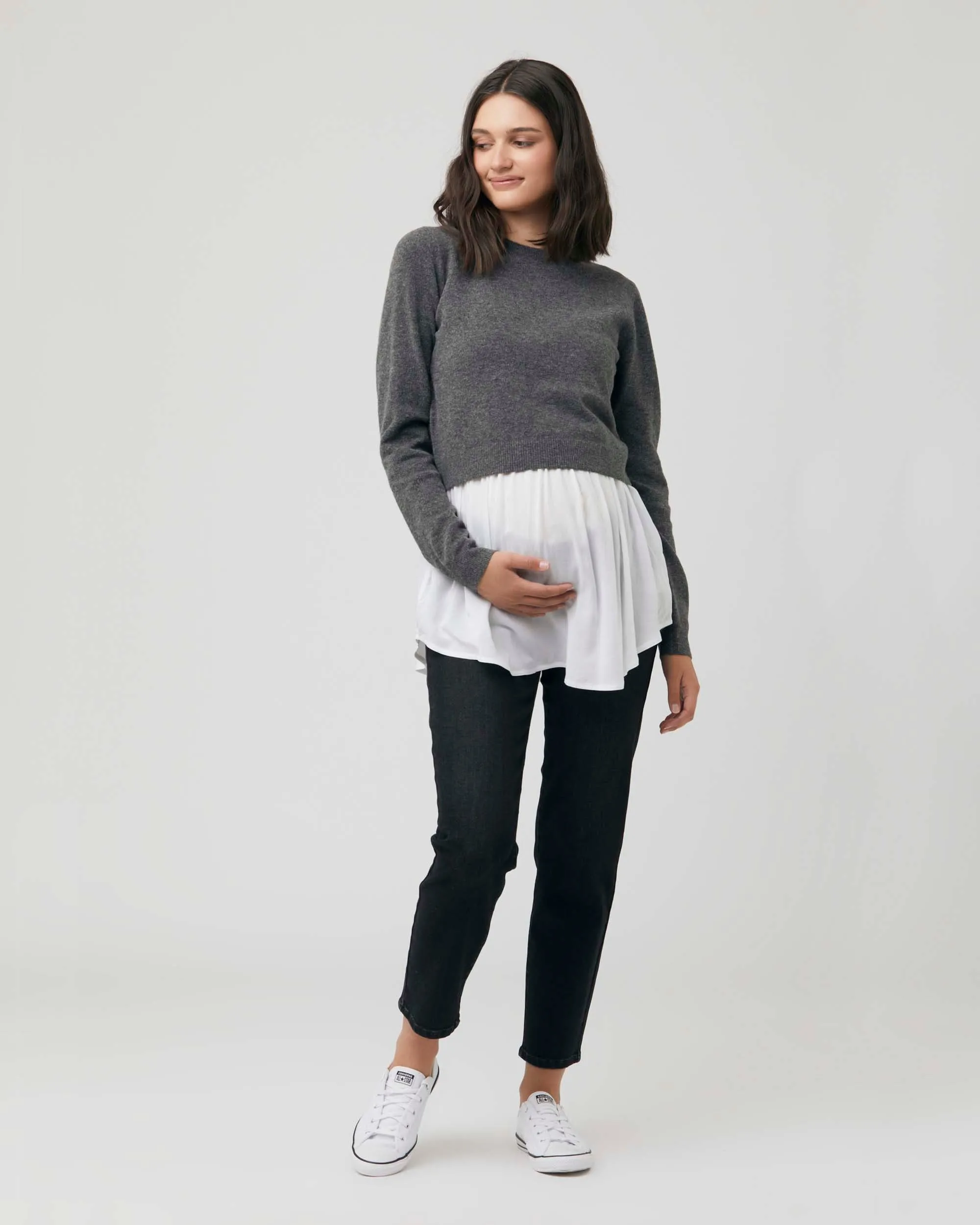 'Sandy' Nursing Knit - Charcoal Marle