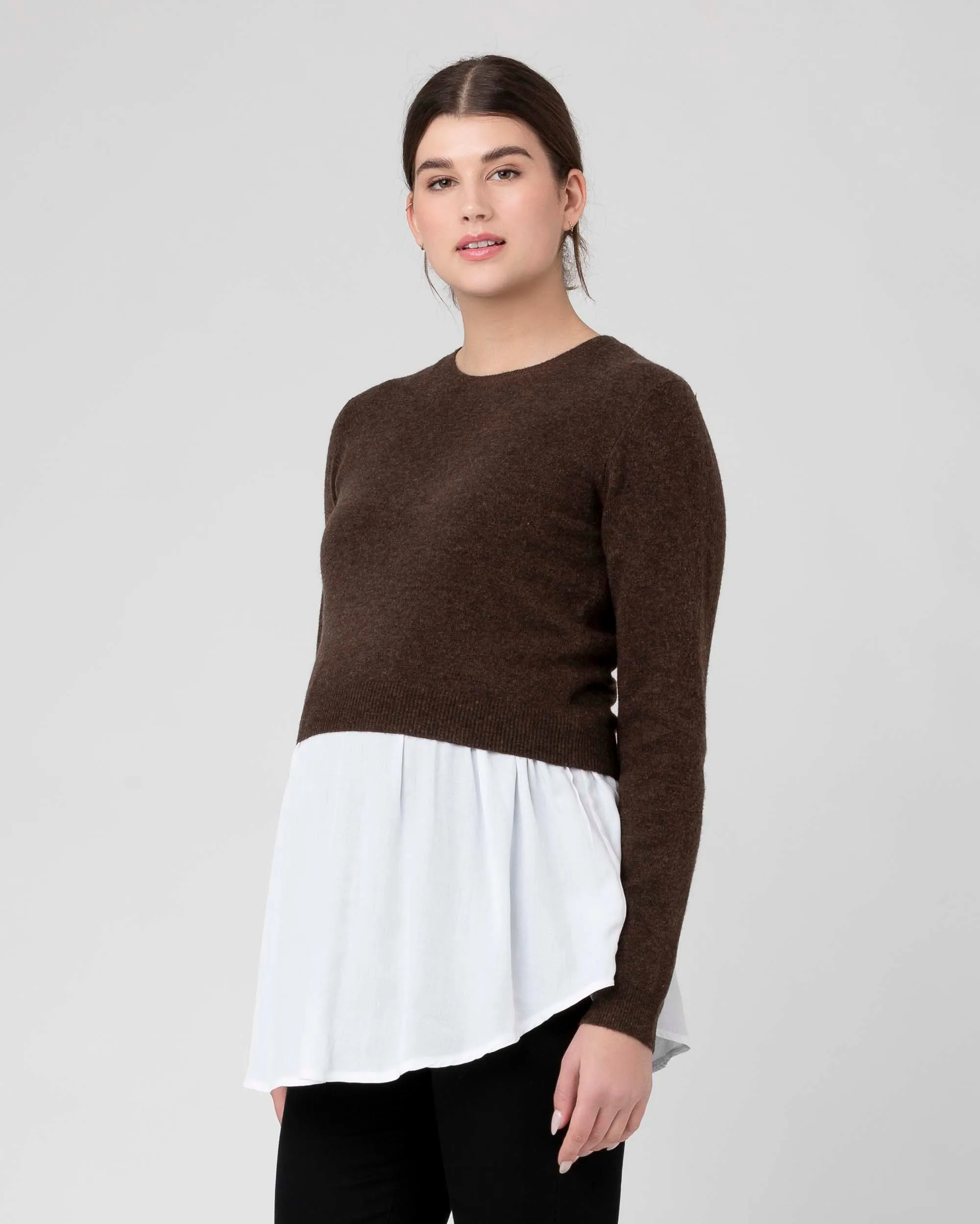 'Sandy' Nursing Knit - Chocolate