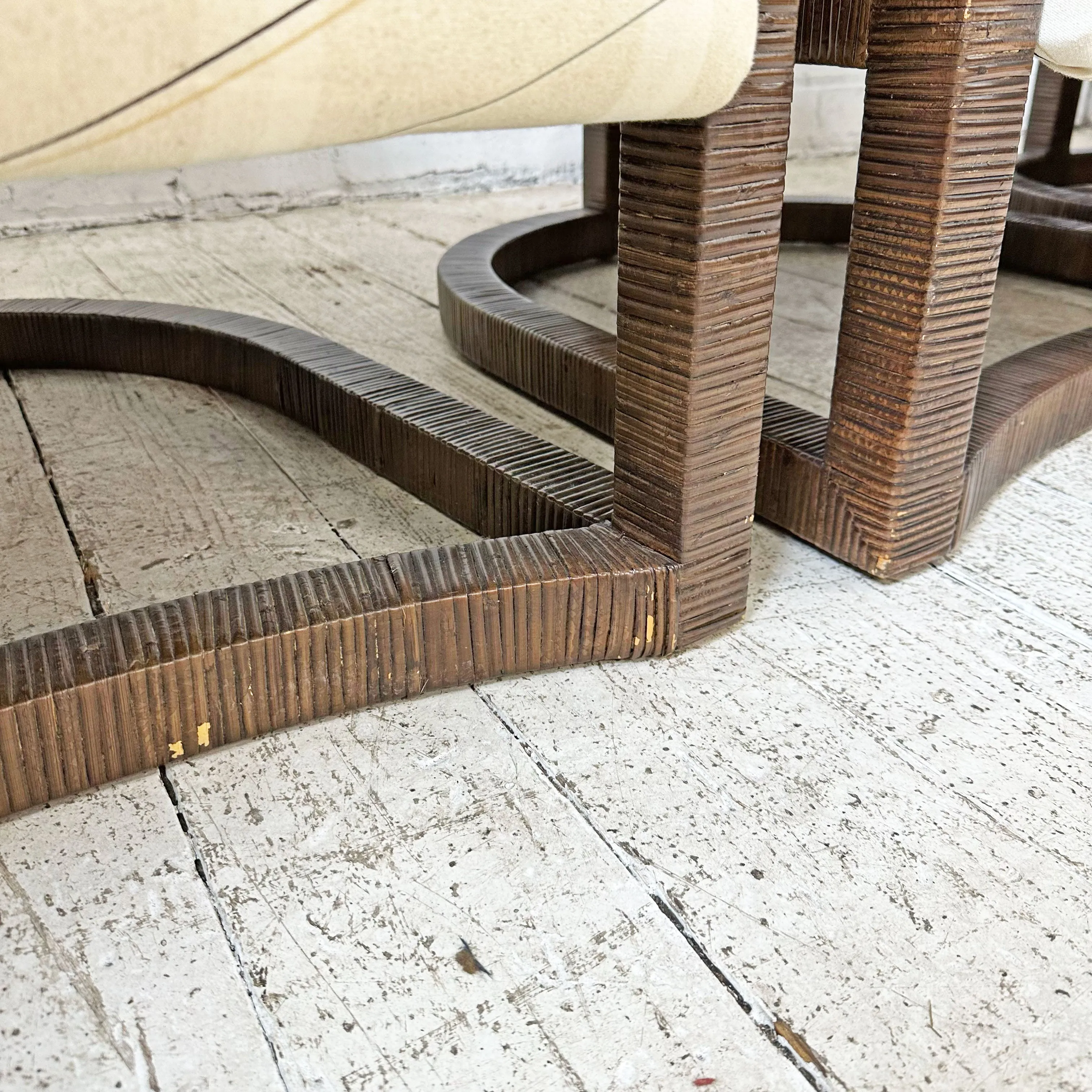 Set of Four Willow & Reed Outdoor Lounge Chairs
