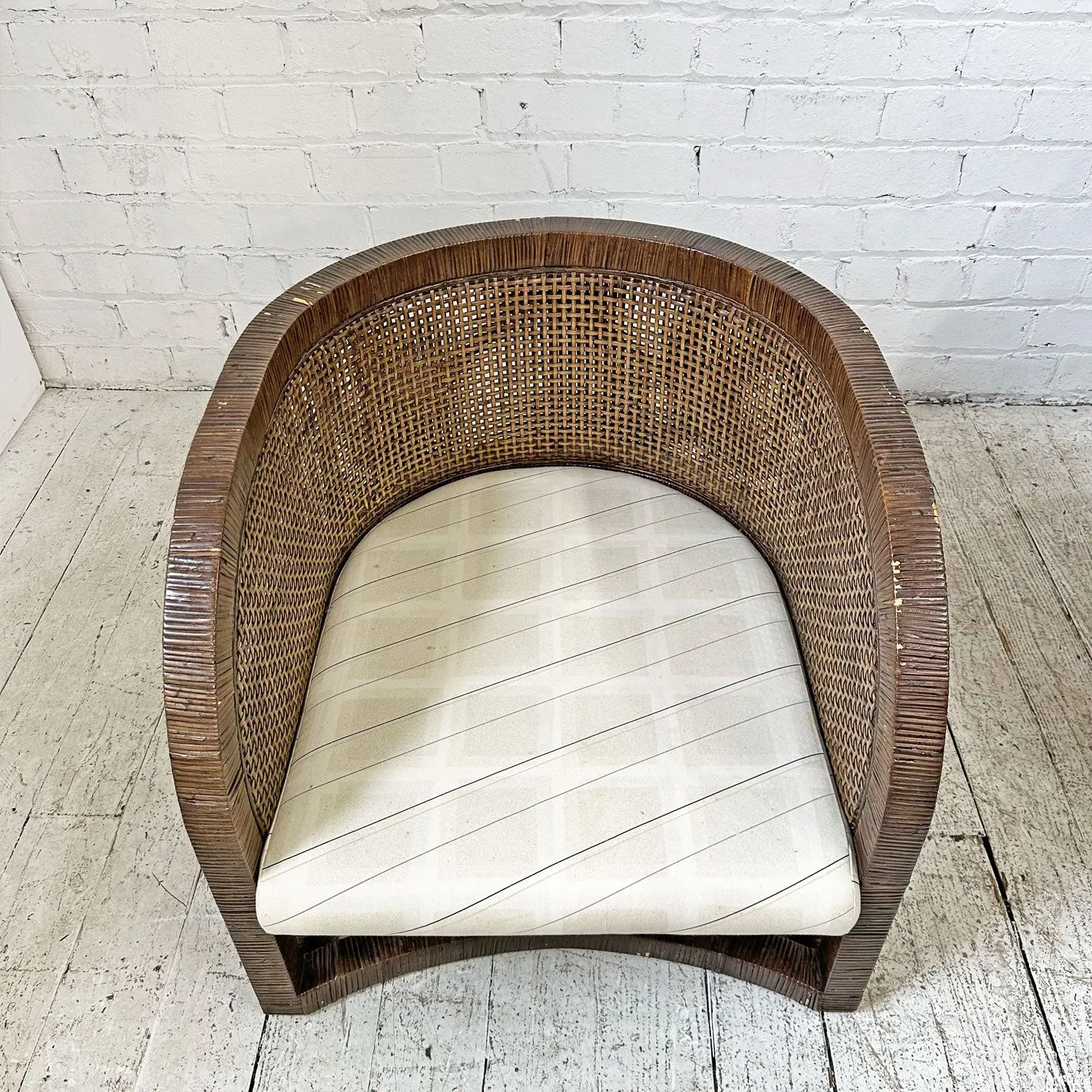 Set of Four Willow & Reed Outdoor Lounge Chairs