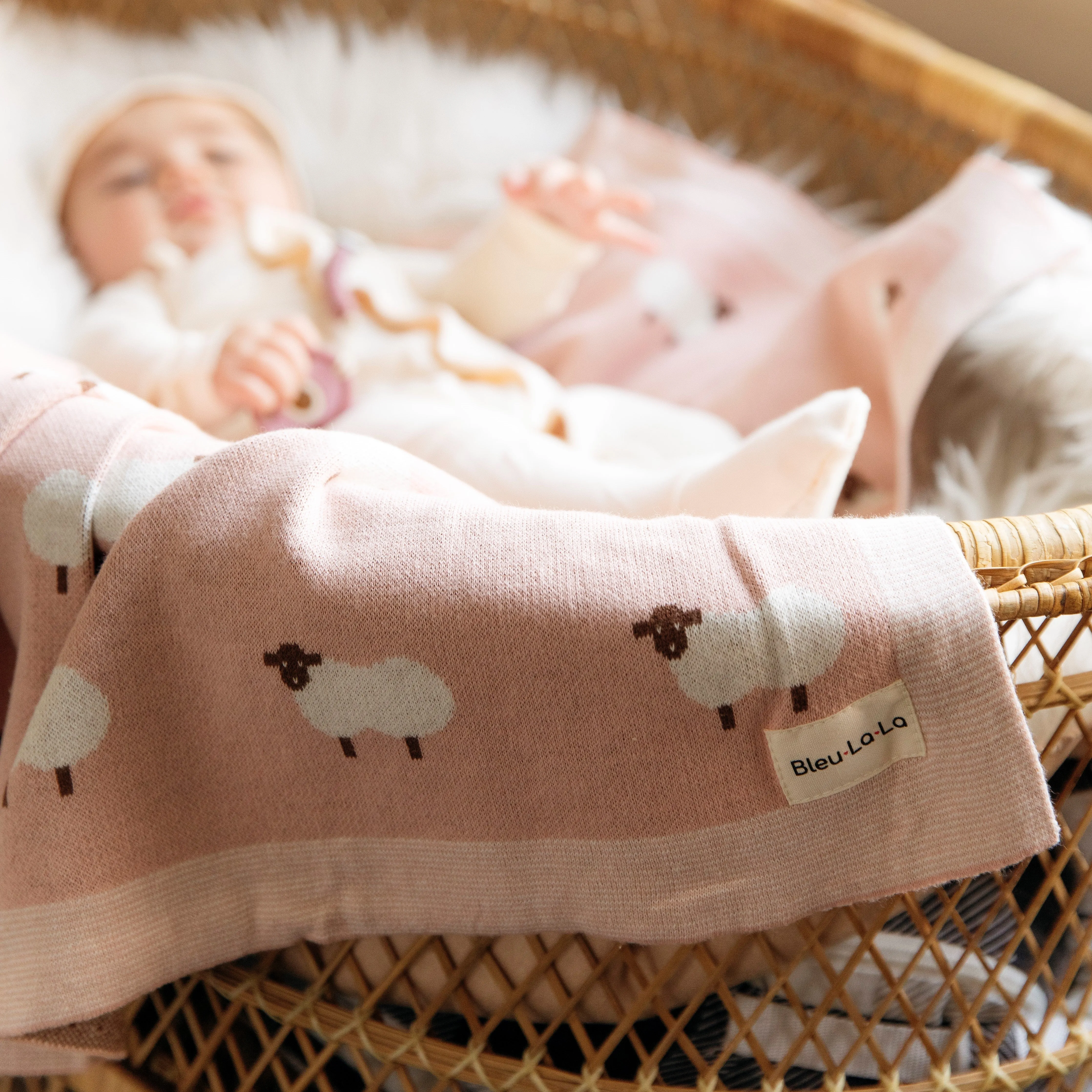 Sheep Knit Baby Blanket
