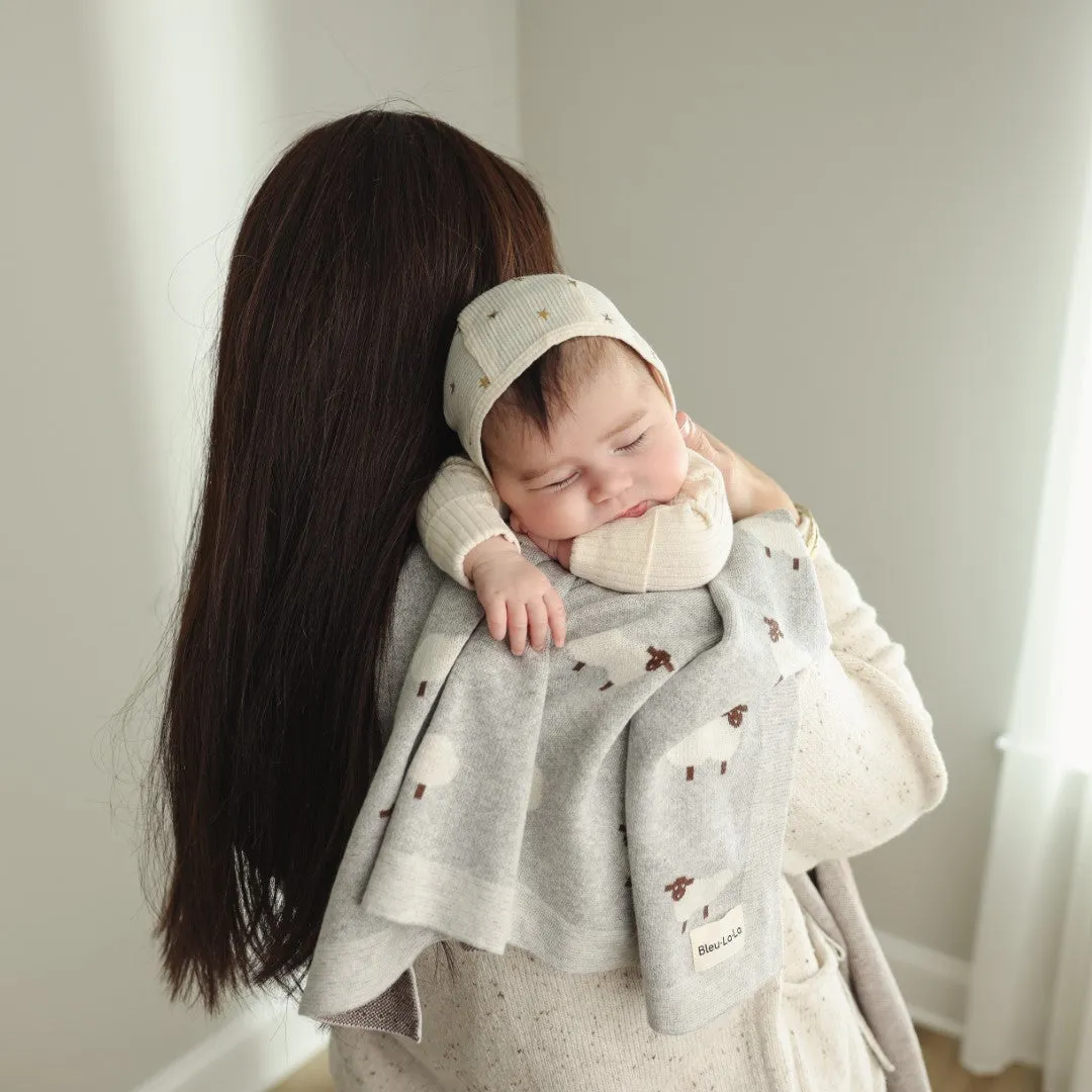 Sheep Knit Baby Blanket