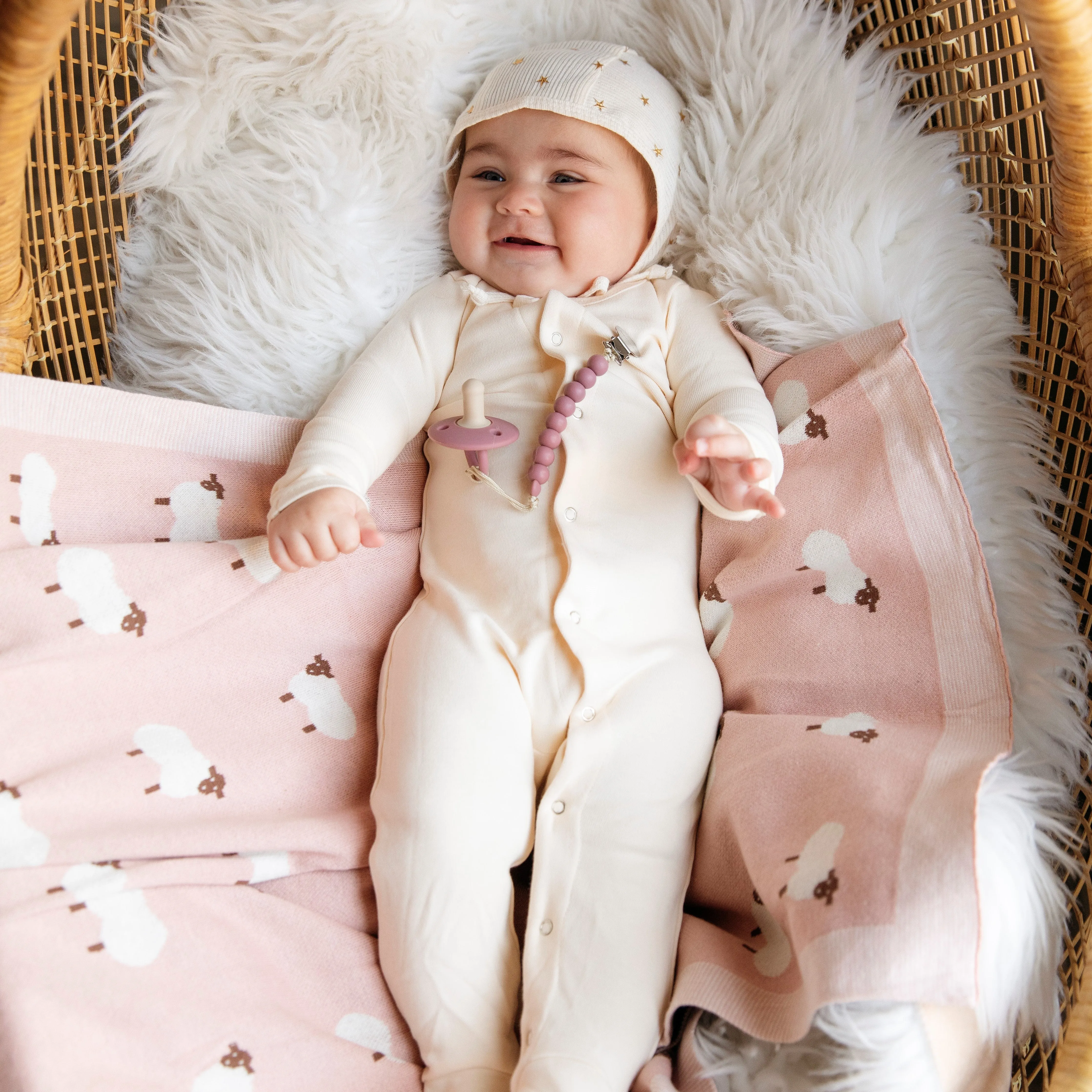 Sheep Knit Baby Blanket