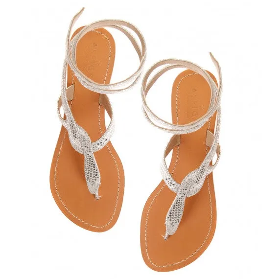Silver Cobra Natural Leather Sandals