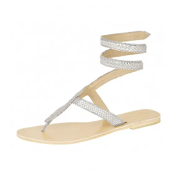 Silver Cobra Natural Leather Sandals