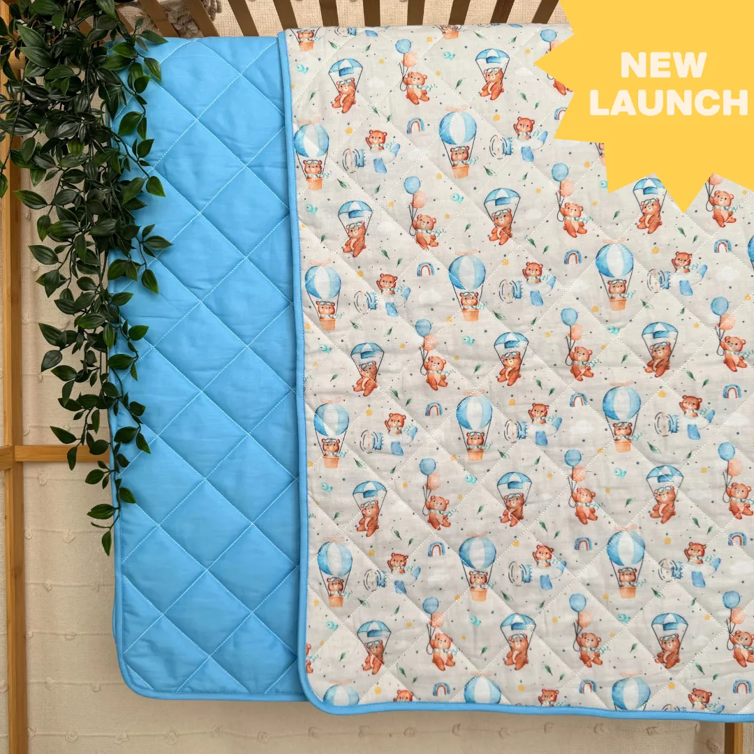 Space Hopper - Muslin Quilt for newborn babies to 5 years