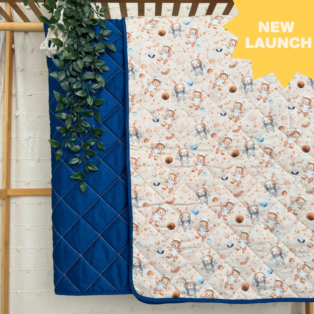 Space Hopper - Muslin Quilt for newborn babies to 5 years