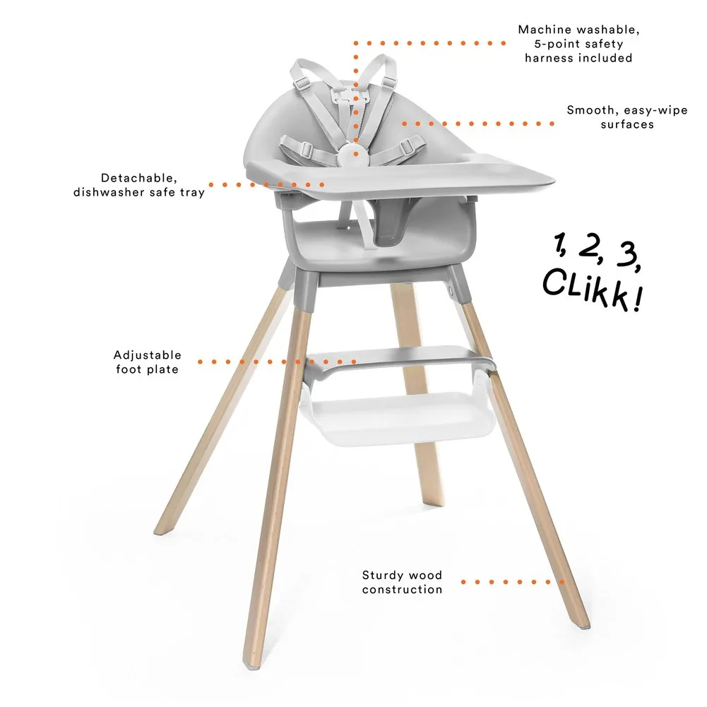 Stokke Clikk High Chair with Travel Bag - White