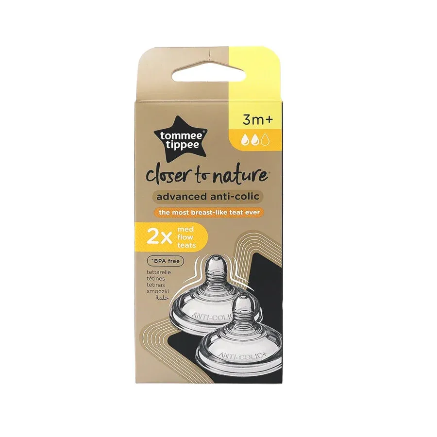 Tommee Tippee Closer to Nature Advanced Anti-Colic 2 x Medium Flow Teats