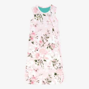 Vintage Pink Rose Sleeveless Ruffled Sleep Bag